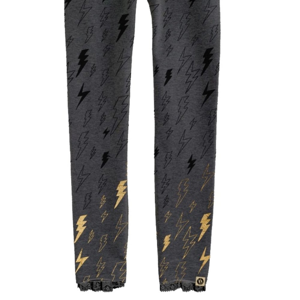 Mini Shatsu Girls Lightning Bolt Legging Grey 12M
